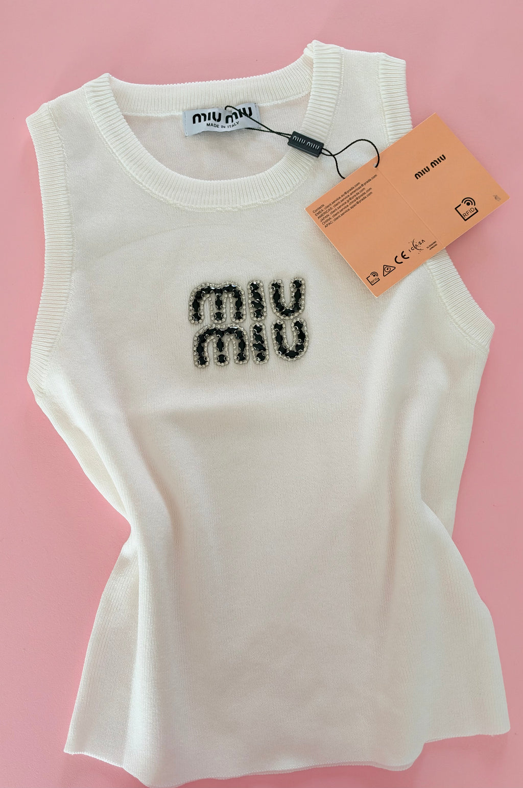 Black Miu Miu Cystal Knit Top