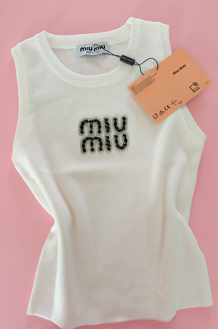 Black Miu Miu Cystal Knit Top